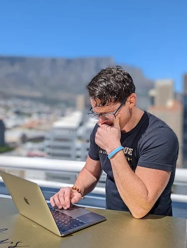 Digital Nomad Working On Laptop