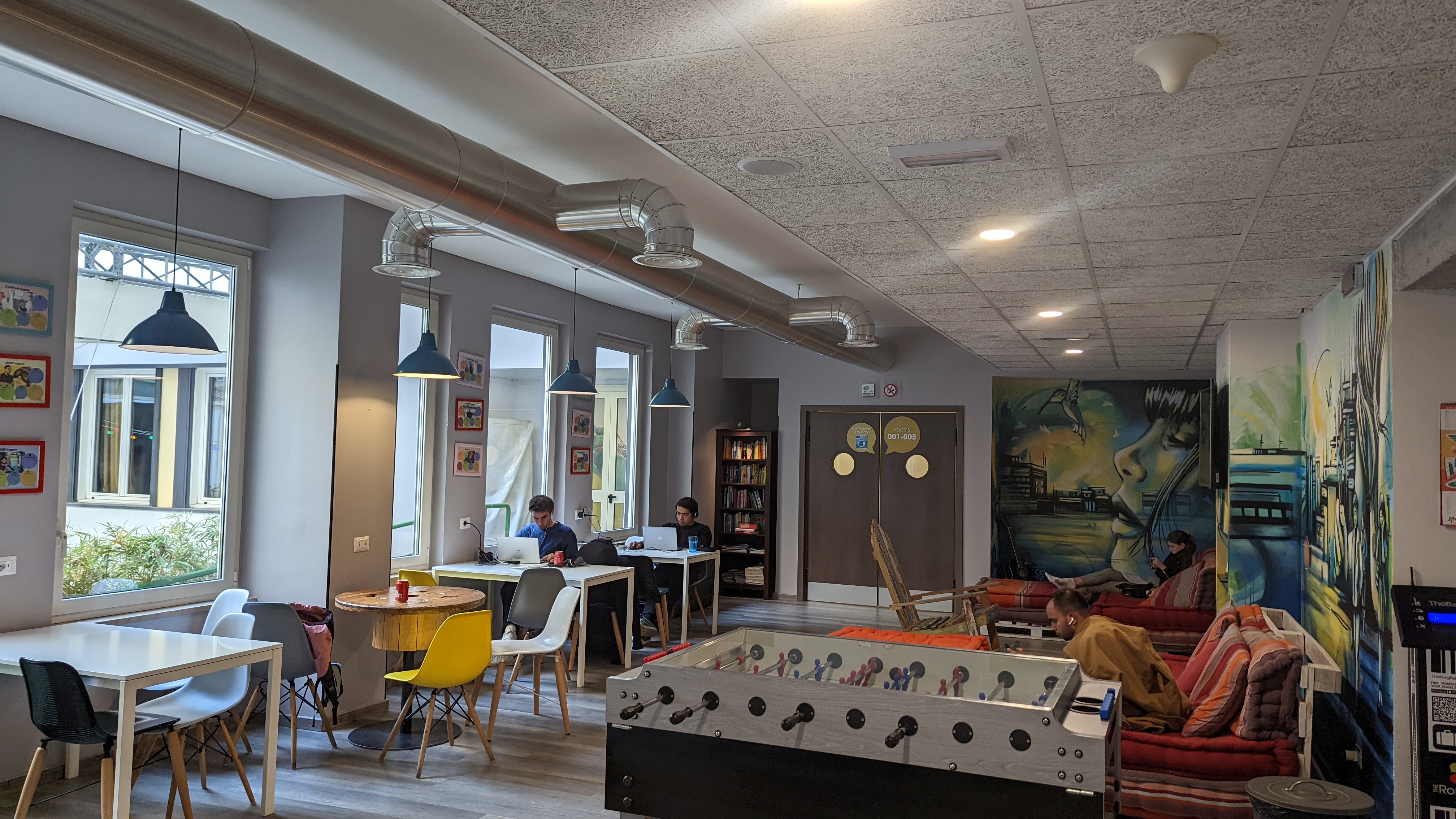 Interior Of A Digital Nomad Hostel Rome, Italy